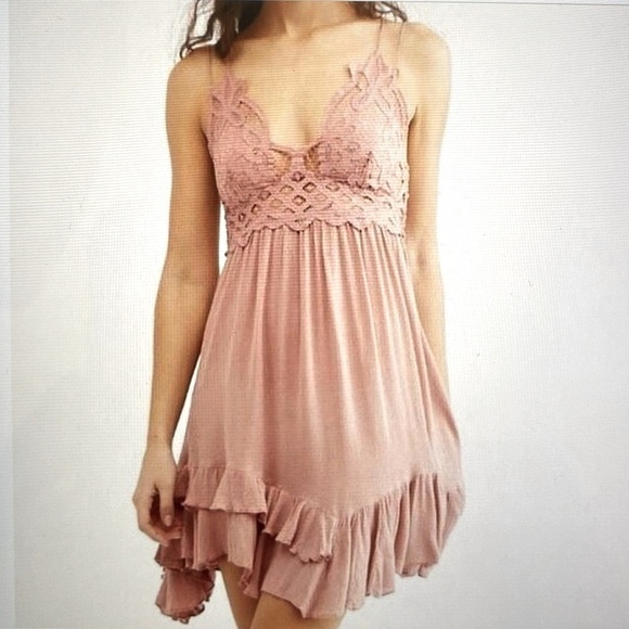 Free People One Adella slip dress Womens Ballet Core Fairy Core Boho S Eyelet - Picture 3 of 10